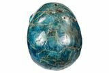 Polished, Bright Blue Apatite Skull - Madagascar #108195-2